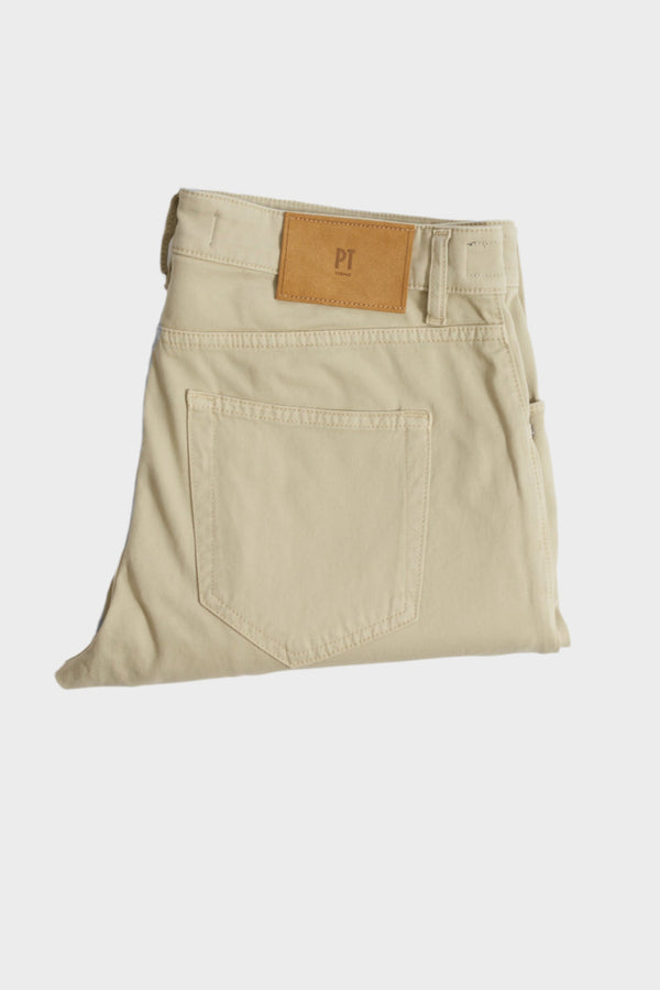 5 Pocket Cotton & Cashmere Stretch Tricotine in Chamois