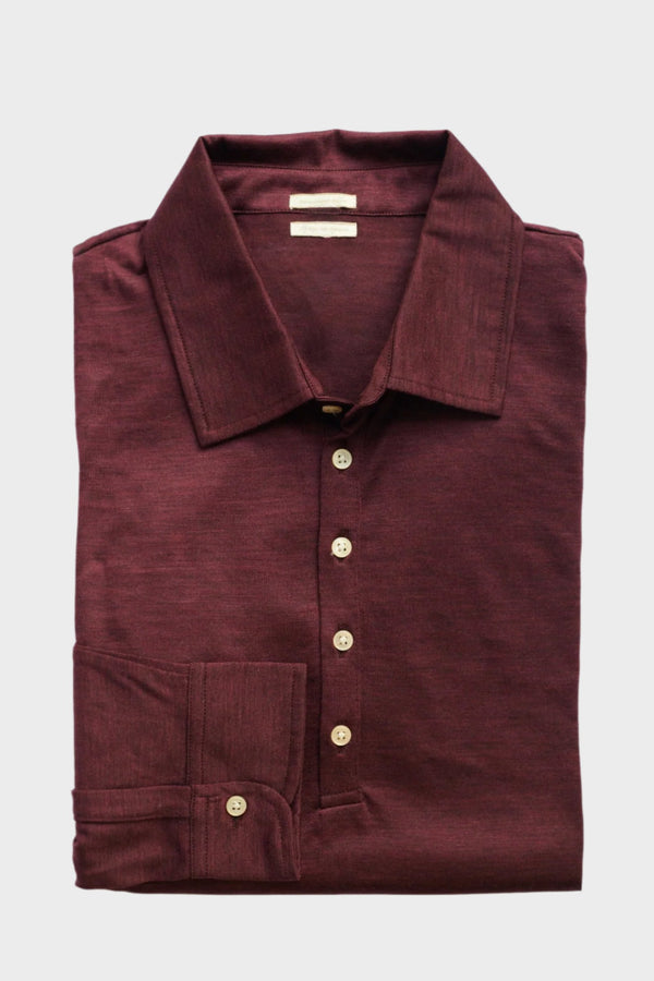 Merino Polo in Burgundy